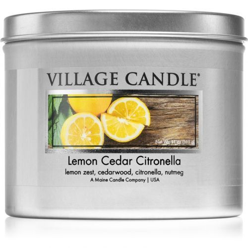 Village Candle Lemon Cedar Citronella scented candle in tin 311 g