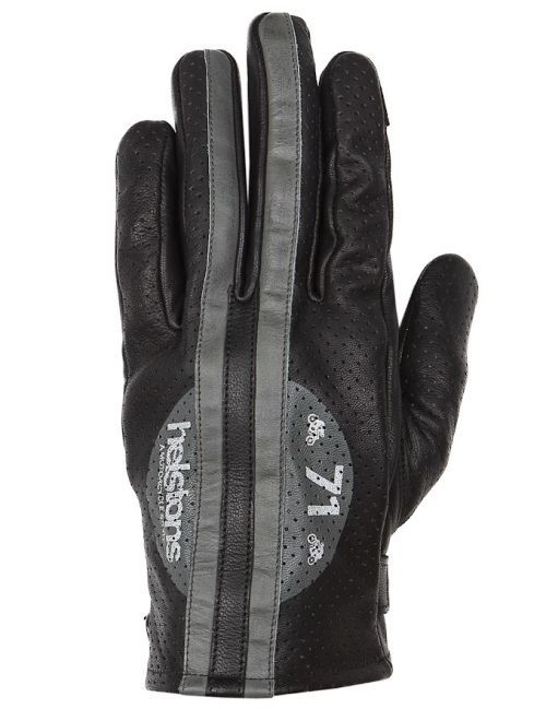 Helstons Record Air Ete Leather Black Grey Gloves T8