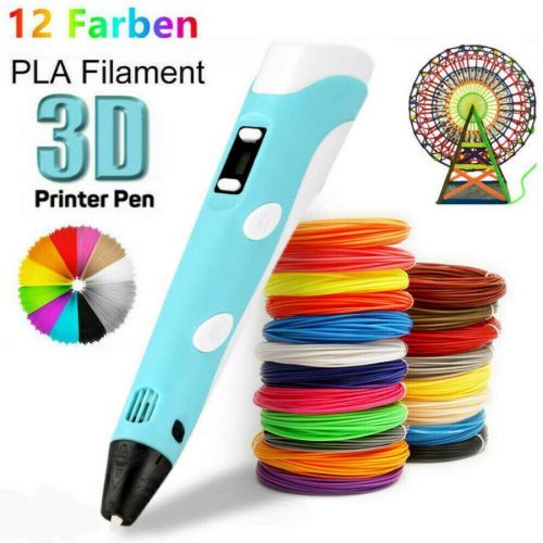 3D Printing Pen with LCD Screen + 36m PLA ABS Filament Toys Gift