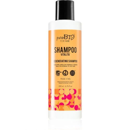puroBIO Cosmetics Vitalita Regenerating Shampoo for Tired Hair Without Shine 200 ml