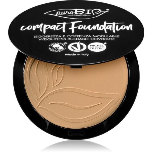puroBIO Cosmetics Compact Foundation Compact Powder Foundation SPF 10 Shade 03 9 g