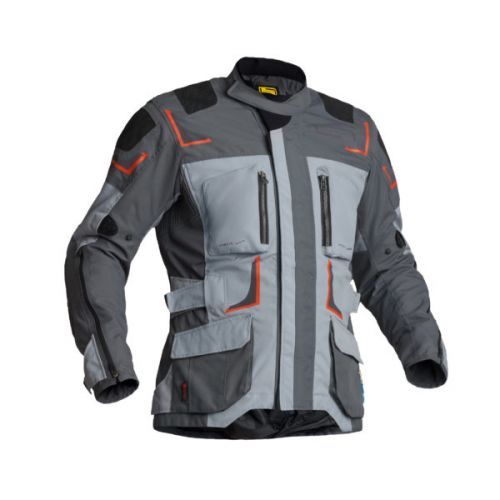 Lindstrands Textile Jacket Myrvik Light Grey Black Orange 50