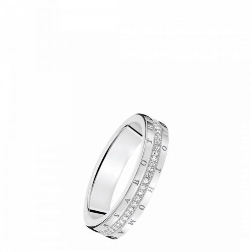 Silver Diamond Classic White Ring