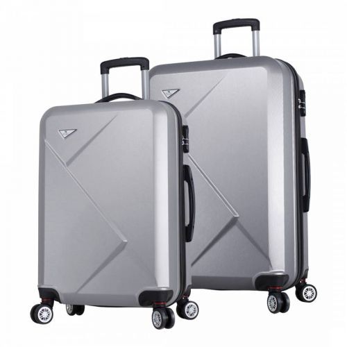 Grey Medium And Large Diamond Suitcases