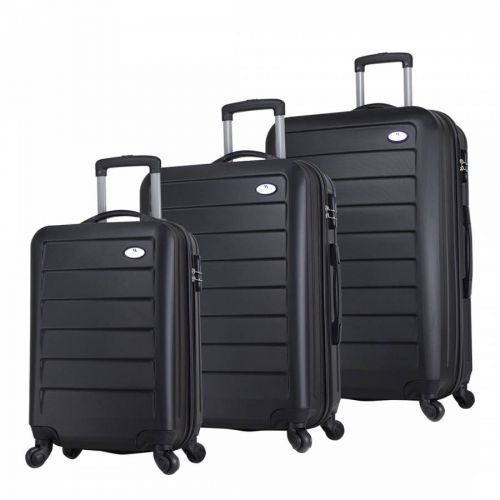 Black Set Of 3 Ruby Suitcases