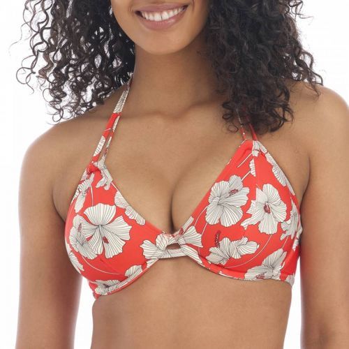 Sunset Hibiscus Beach UW Halter Bikini Top