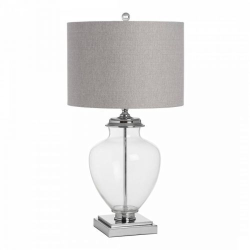 Silver/Grey Perugia Glass Table Lamp