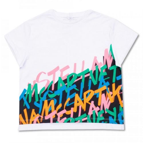 Stella McCartney Girls Neon Print T-shirt White, 6Y / WHITE