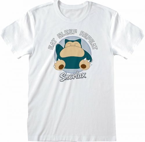 Pokémon T-Shirt Snorlax Eat Sleep Repeat White S