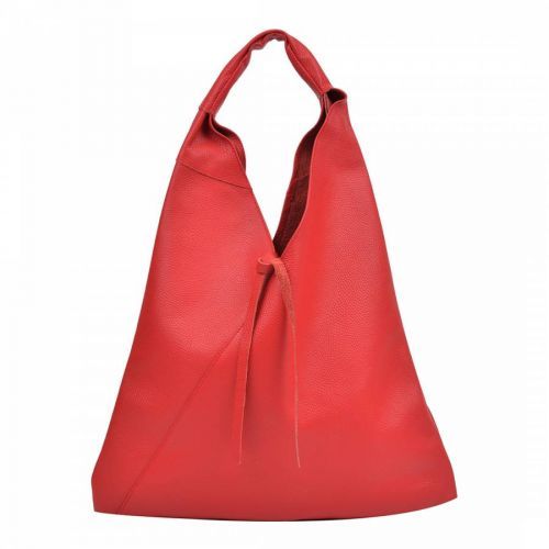 Red Leather Shopper Bag