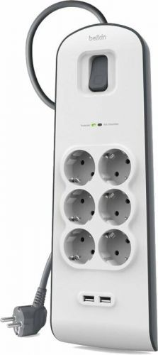 Belkin USB Charging 6-outlet BSV604ca2M White 2 m