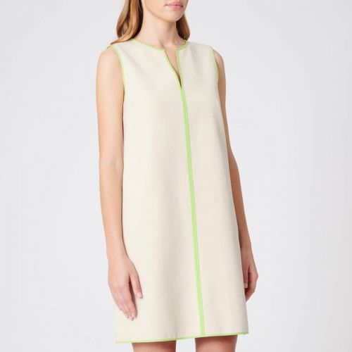 Lime/ Cream V Neck Cotton Dress