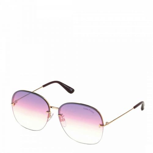 Women's Shiny Rose Gold Tom Ford Sunglasses 62mm
