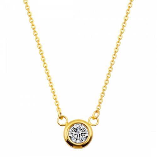 18k Gold Plated Solitaire Pendant Necklace