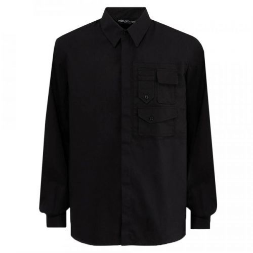 Neil Barrett Mens Military Pocket Shirt Black, S