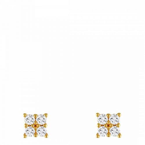 Gold Square Pendant Earrings