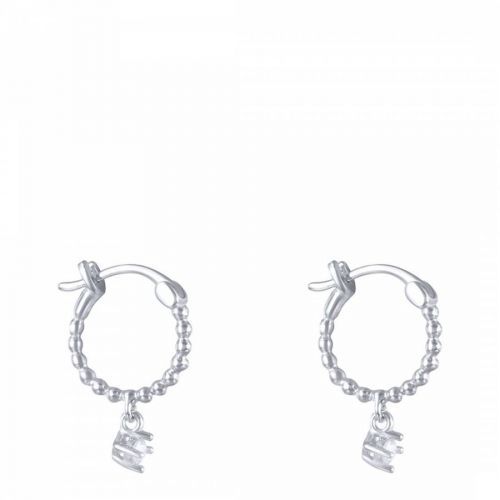 Silver Hoop Drop Earrings