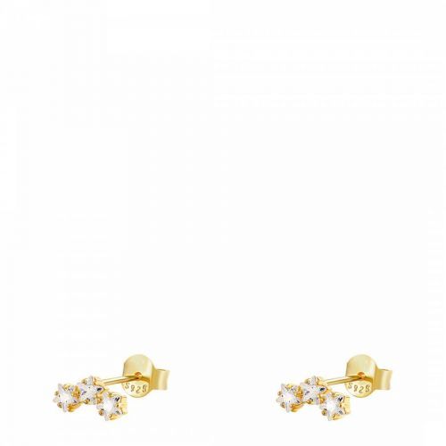 Gold Triple Stud Earrings