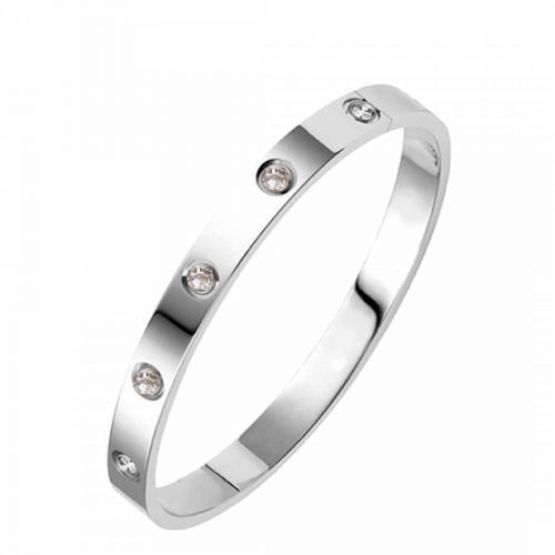 Silver Cz Bangle Bracelet