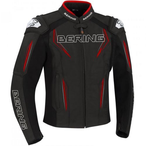 Bering Sprint-R Black Red Leather Motorcycle Jacket S