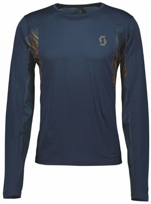 Scott Trail Run LS Mens Shirt Midnight Blue/Copper Orange L