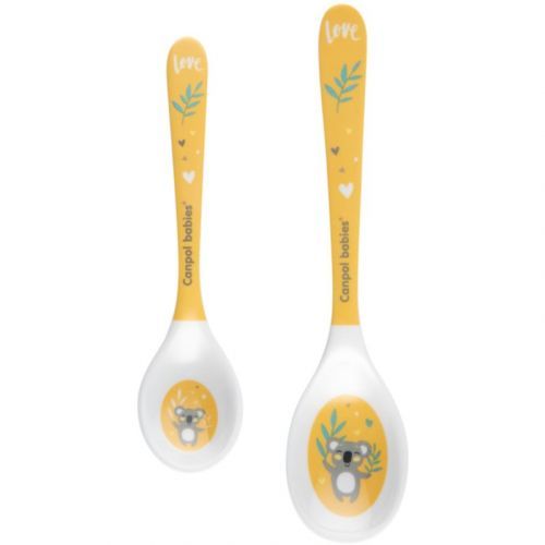 Canpol babies Exotic Animals Spoon spoon 2 pcs Yellow 2 pc