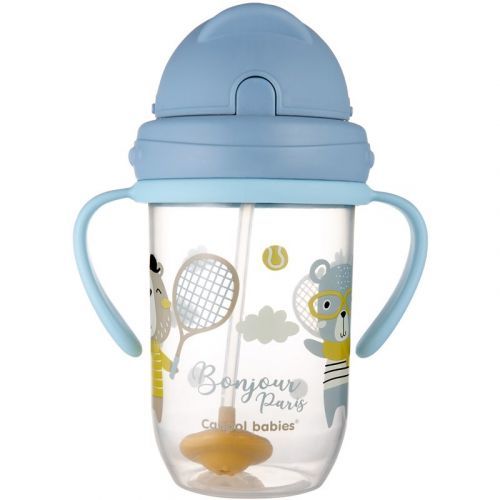 Canpol babies Bonjour Paris Cup With Straw Cup with straw Blue 270 ml