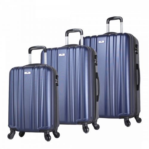 Dark Blue Set Of 3 Suitcases