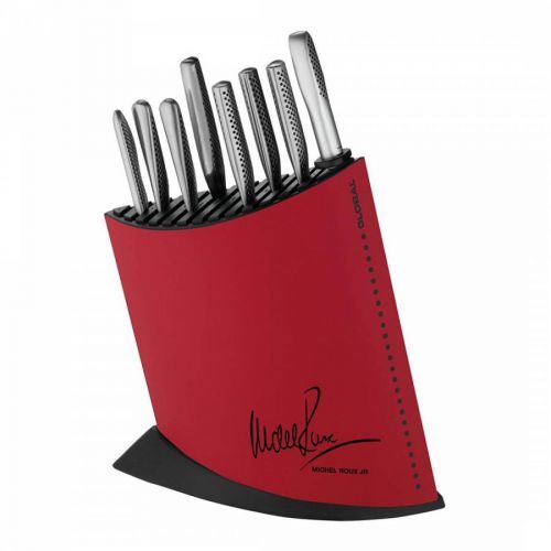 10 Piece Red/Black Michel Roux Jr Knife Block Set