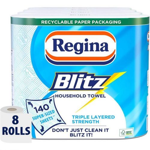 Regina Blitz Household Towel, 8 Rolls, 560 Super-Sized Sheets