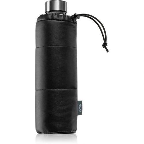 EQUA Mismatch Puffy Black glass water bottle + cover 750 ml