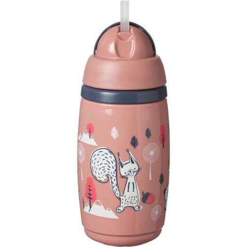 Tommee Tippee Superstar Insulated Straw thermos mug with straw for Kids 12m+ Pink 266 ml