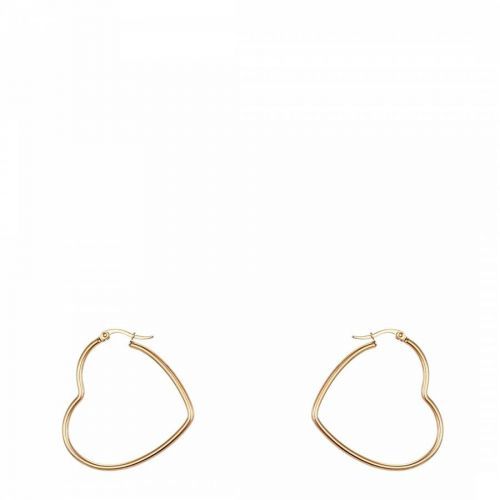 18K Gold Heart Hoop Earrings