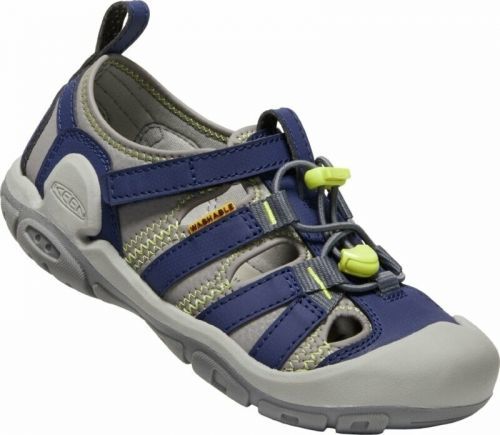 Keen Kids' Outdoor Shoes Knotch Creek Youth Sandals Steel Grey/Blue Depths 34