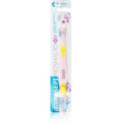 Curasept Biosmalto Baby 0-3 Years Toothbrush For Children with suction cup
