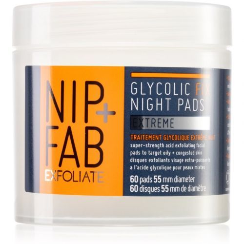 NIP+FAB Glycolic Fix Extreme Cleaning Pads Night 60 pc