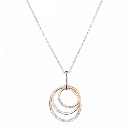 Gold Round Diamond Loop Pendant Necklace