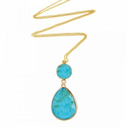 18K Gold Turquoise Necklace