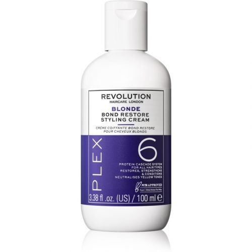 Revolution Haircare Plex Blonde No.6 Bond Restore Styling Cream Restorative Leave-in Care For Damaged Hair 100 ml