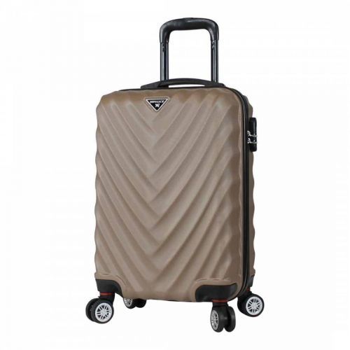 Small Black Diagonal Groove Line Travel Suitcase