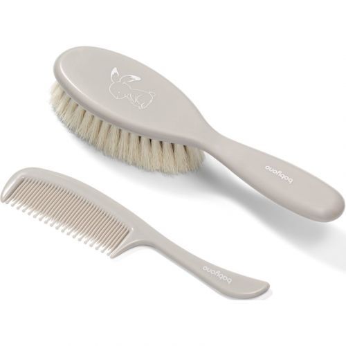BabyOno Take Care Hairbrush and Comb Set Gray (for Children from Birth)
