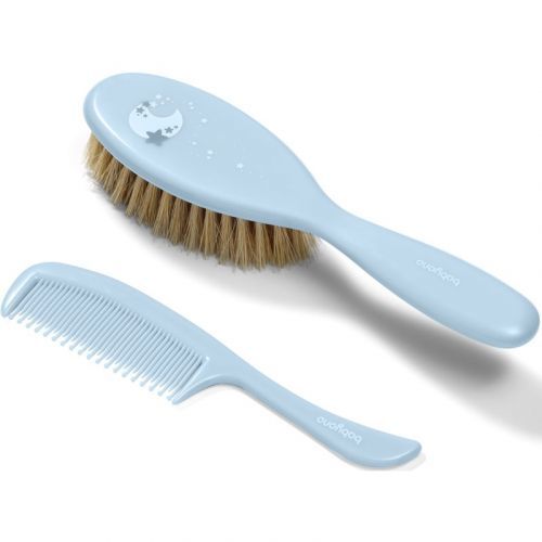 BabyOno Take Care Hairbrush and Comb III Set Blue (for Children from Birth)