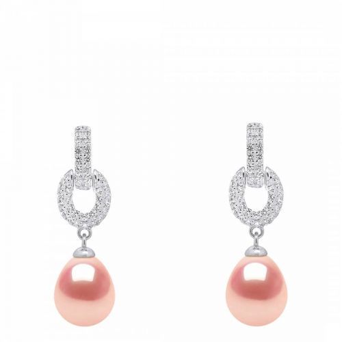 Silver/Pink Cultured Freshwater Pearl Earrings