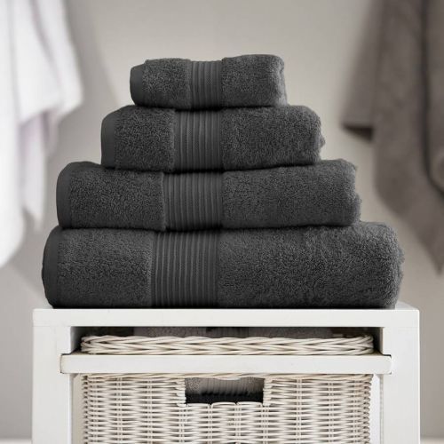 Bliss Pair of Hand Towels Carbon
