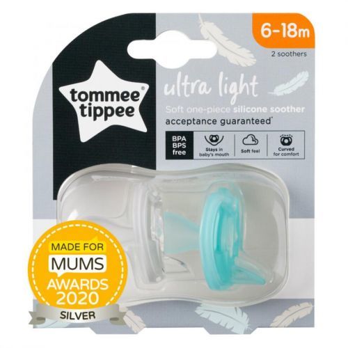 Tommee Tippee?Silicone Soother Ultra-Light Orthodontic Design 6-18m Pack of 2