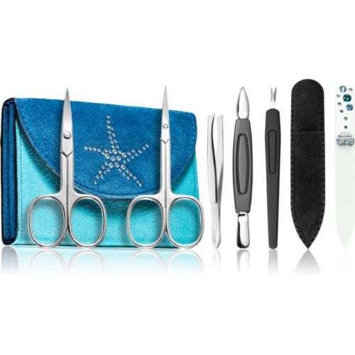 DuKaS Premium Line Solingen Manicure Set 216 Blue-Turquoise (+ Sleeve)