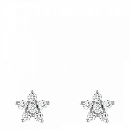 Sterling Silver Plated Flower Earrings with Swarovski Crystals