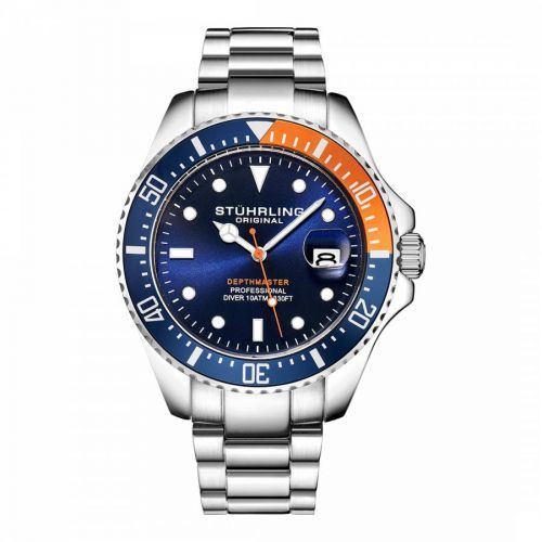 Men's Silver/Blue Watch