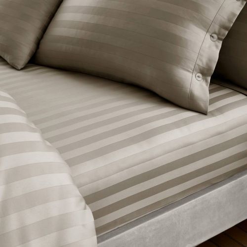 400TC Satin Stripe Superking Fitted Sheet Taupe