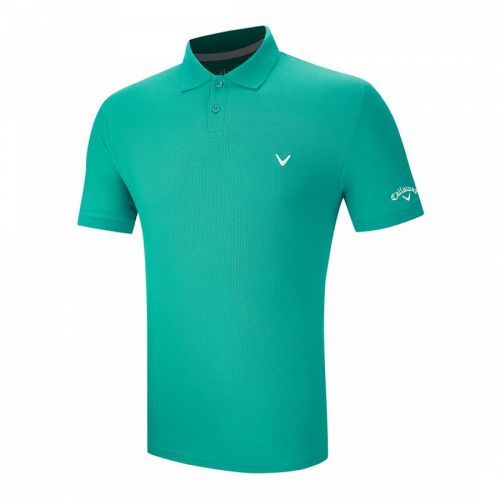 Turquoise Cotton Pique Polo Shirt